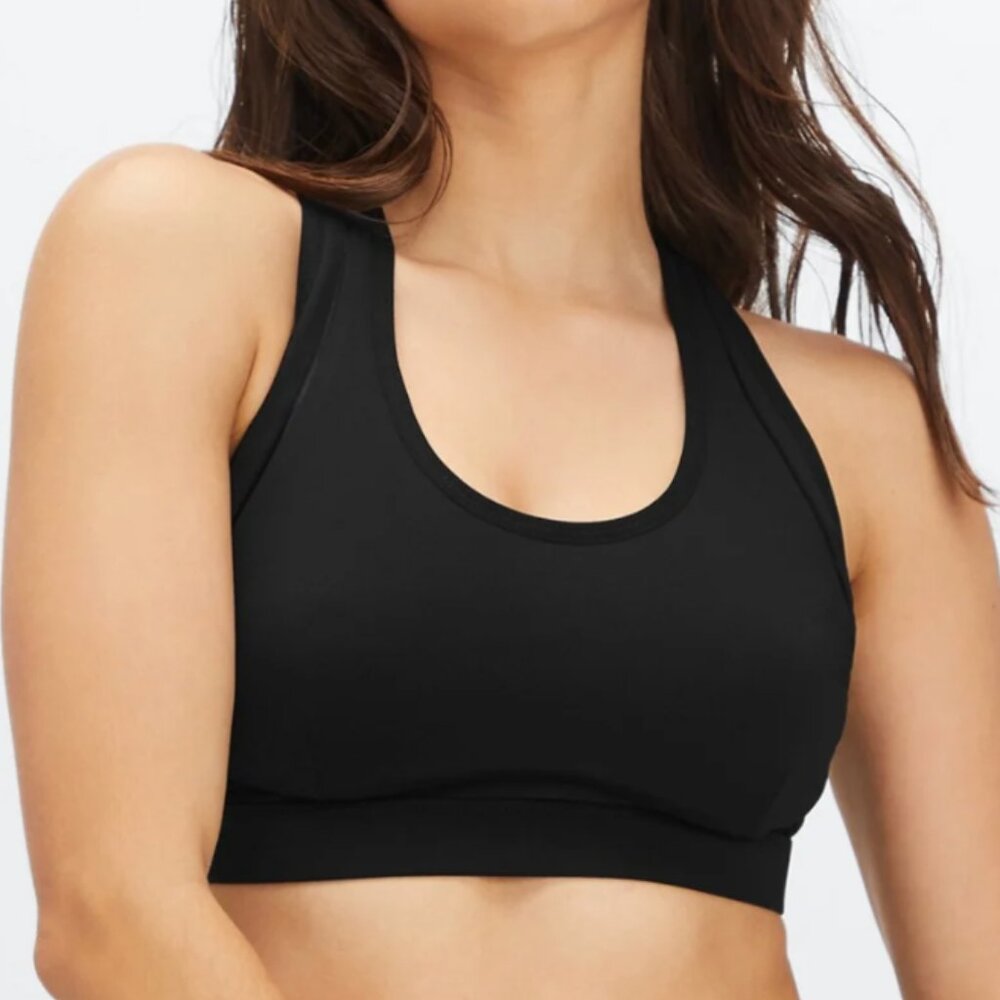 NWT Fabletics Belle High Impact Sports Bra Large Black/Rose Gold